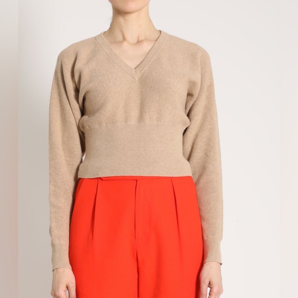 Apiece Apart Dios Cashmere Camel V Neck Sweater